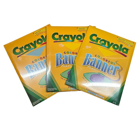 Crayola Other - Crayola Colorful Banner Paper LOT OF 3 Colorful Banners New Sealed Classic